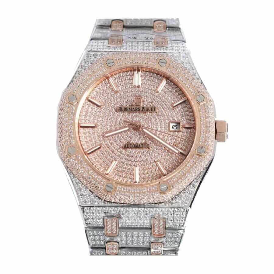 Audemars Piguet Super Clone Royal Oak Selfwinding 15400SR.OO.1220SR.01 Iced Out