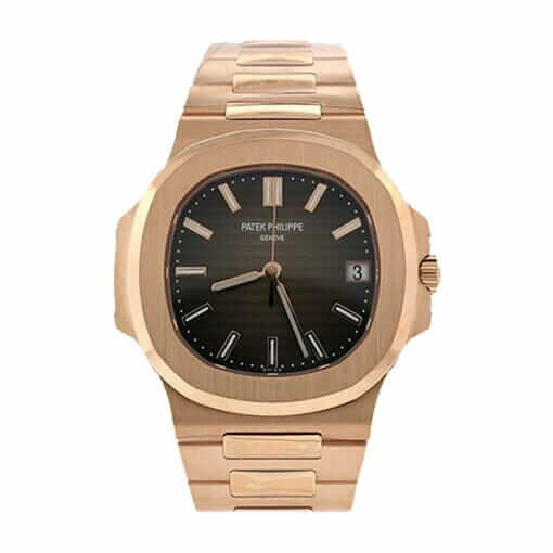 Patek Philippe Super Clone Nautilus Rose Black Dial