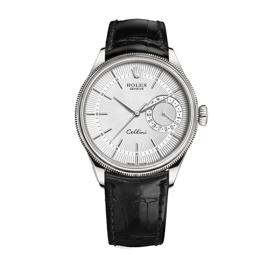 Rolex Cellini 50509 Super Clone : 39mm White Gold Black Roman Dial Dress Watch