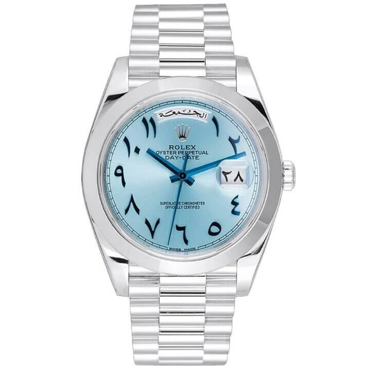 Rolex Day-Date 40 228206 Ice Blue Arabic Dial Platinum Super Clone