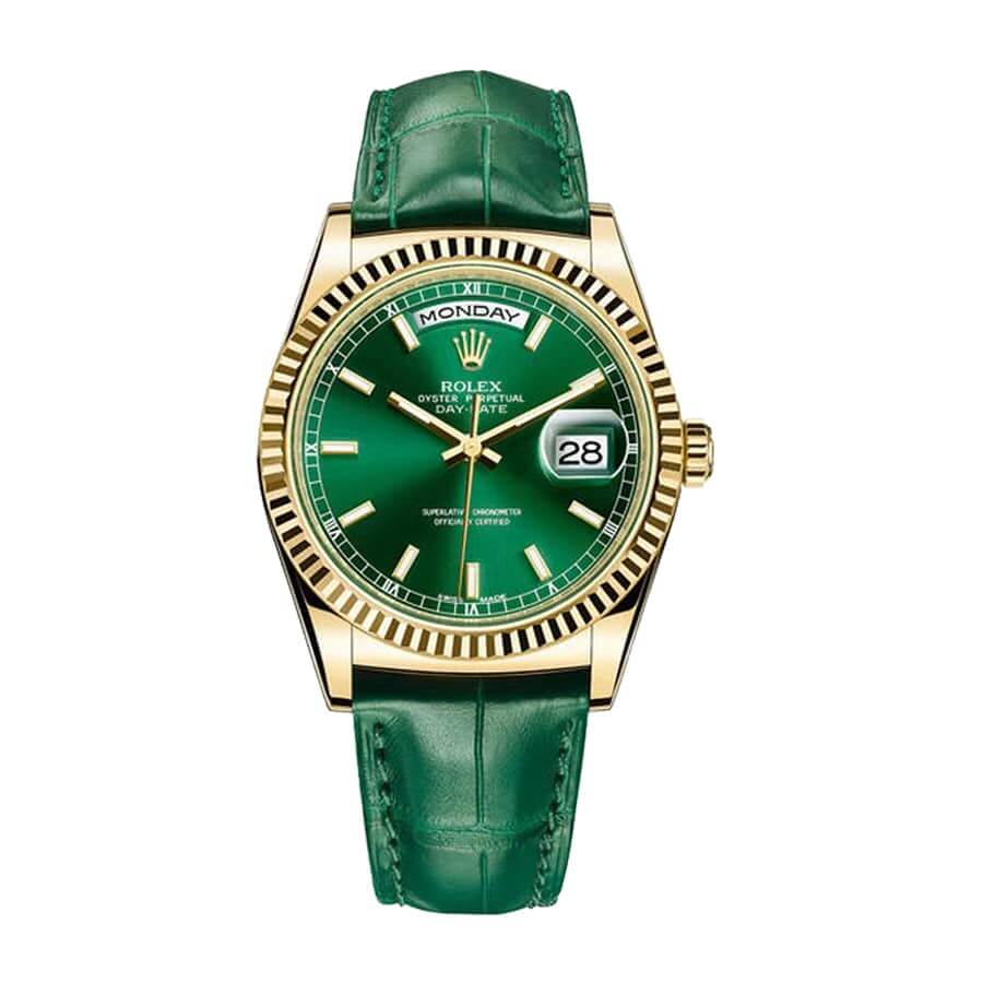 Rolex Day-Date 40 228238 Super Clone : 40mm Yellow Gold Green Dial