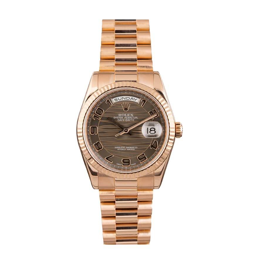 Rolex Day-Date II 218235-0035 Super Clone : 41mm Everose Gold Wave Dial