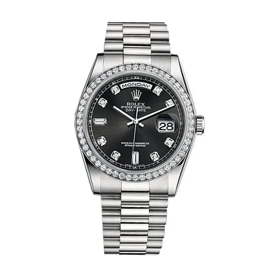 Rolex Day-Date 40 228239 Super Clone : 40mm White Gold White Diamond Dial