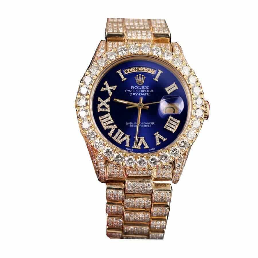 Rolex Day-Date 40 228238 Super Clone Iced Out : 40mm Yellow Gold Pave Diamond Dial