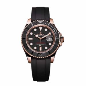 Rolex Yacht-Master 40 116655 Super Clone : Everose Gold Black Dial Oysterflex 40mm