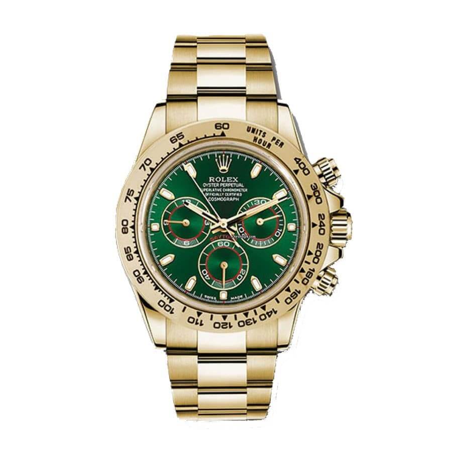 Rolex Daytona 116508-0013 Super Clone: Cosmograph Yellow Gold Green Dial
