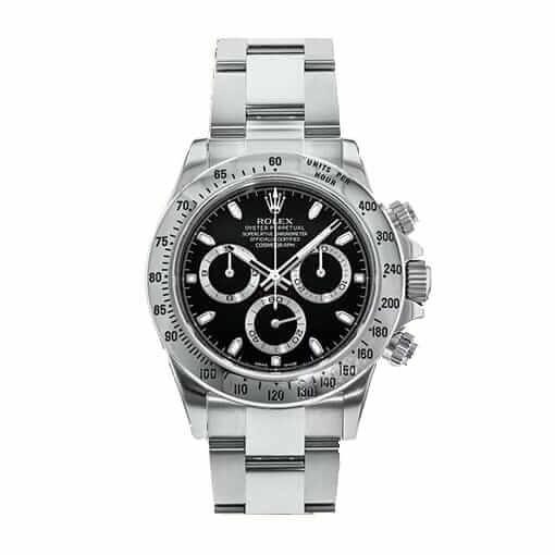 Rolex Daytona 116520 Super Clone: 40mm Steel Black Dial