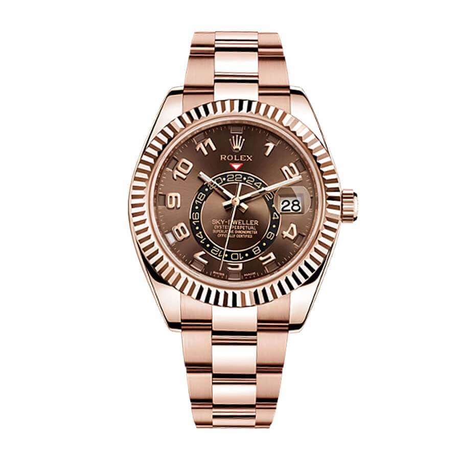 Rolex Sky-Dweller 326935 Super Clone Everose Gold Chocolate Dial 42mm