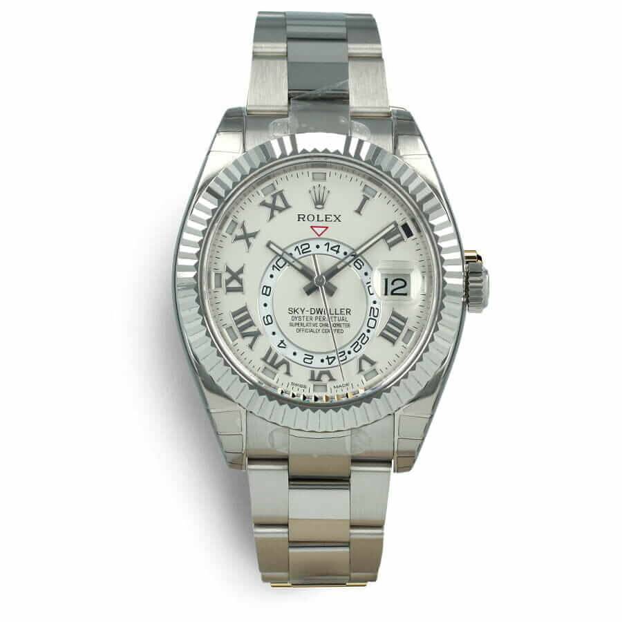 Rolex Sky-Dweller 326939 Super Clone : White Gold White Dial 42mm