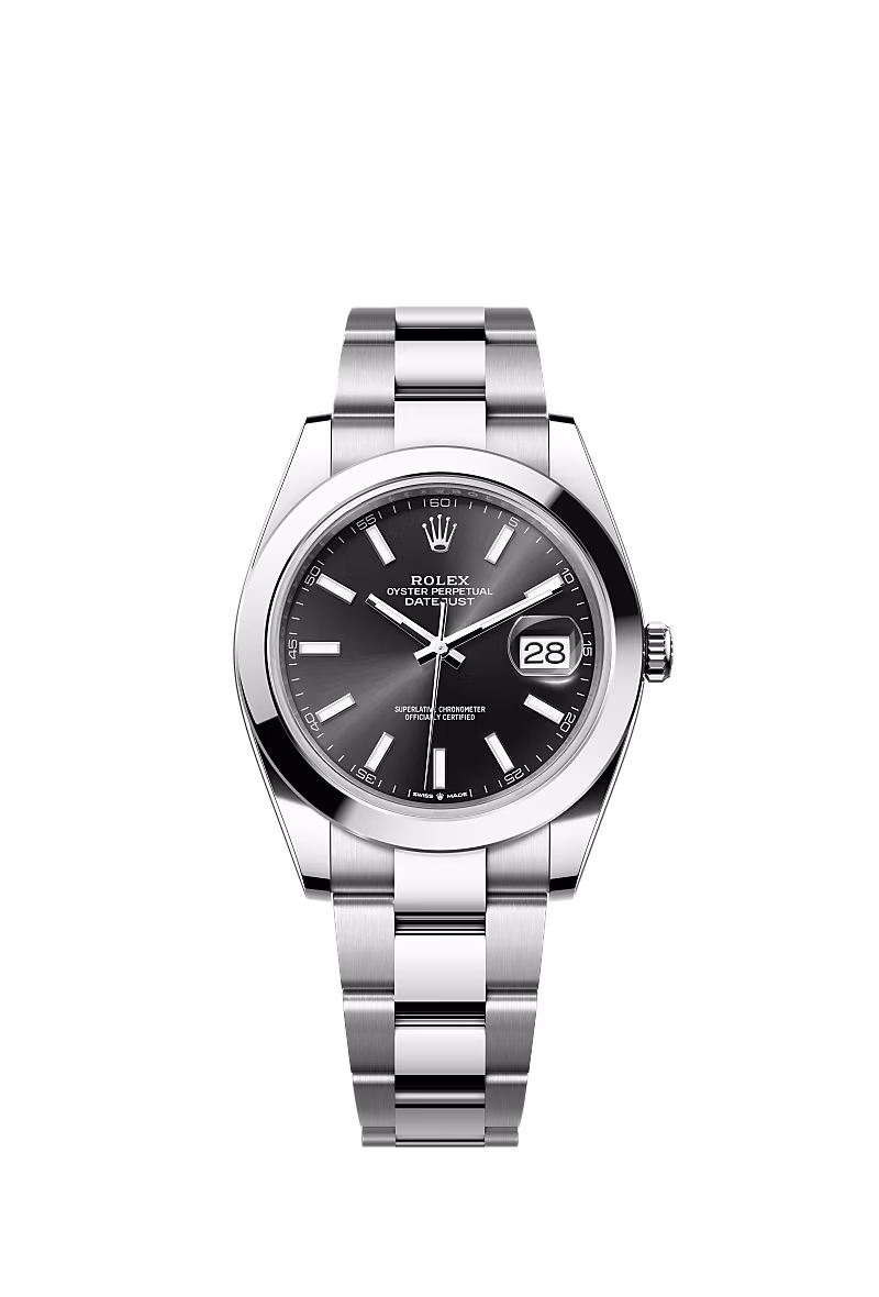 Rolex Datejust 41 126300 Super Clone : Steel Smooth Bezel Black Dial 41mm