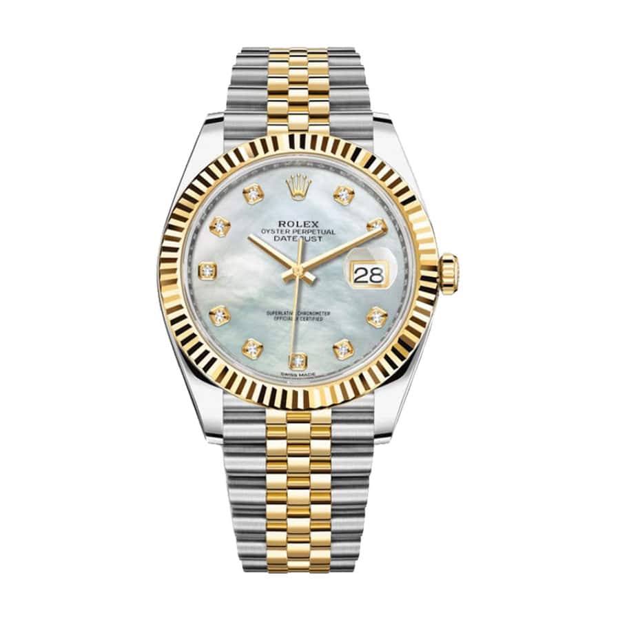 Rolex Datejust 41 126333 Super Clone — Two-Tone Fluted Bezel Mother of Pearl Dial 41mm