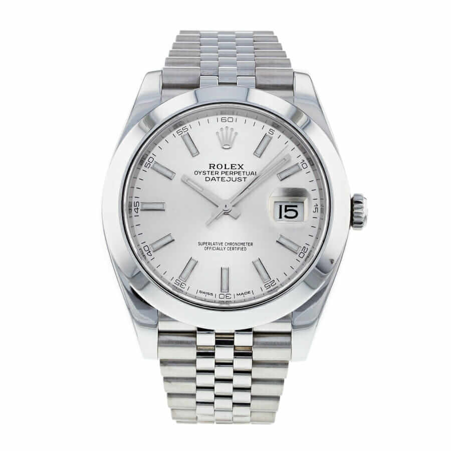 Rolex Datejust 41 126334 Super Clone : White Rolesor Fluted Bezel Silver Dial