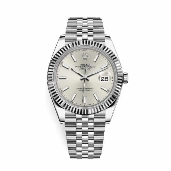 Rolex Datejust 41 126334SSJ Super Clone : White Rolesor Fluted Bezel Silver-Grey Dial 41mm