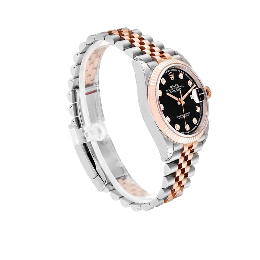 Rolex Datejust 126231 Super Clone : Everose Rolesor Fluted Bezel Chocolate Dial 36mm